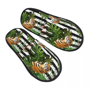 Плюшени вътрешни чехли Горски тигри Топли меки обувки Начало Обувки Есен Зима