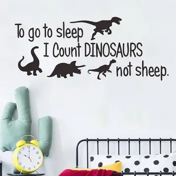 Подвижна стена Decal карикатура динозавър английски печат стена стикер самозалепващи деца спалня декорация Decal с голяма