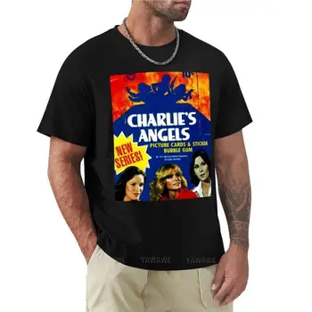 Реколта ангелите на Чарли Topps търговски карти кутия тениска момчета бели тениски обикновен тениска плюс размер върховете извънгабаритни т риза мъже