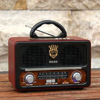 Ретро радио безжичен Bluetooth портативен дървен външен HIFI високоговорител FM пълен бандов късовълнов радио USB TF карта AUX MP3 плейър