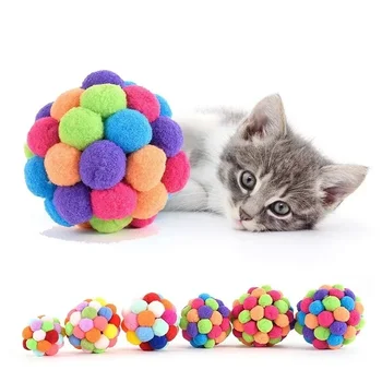 Ръчно изработени смешни котки подскачащи топки играчки коте плюшени камбани топка мишка играчка планета топка котка дъвчете играчки интерактивни аксесоари за домашни любимци