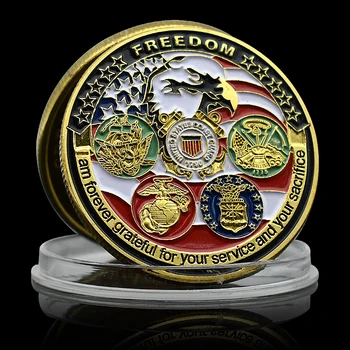 САЩ гордо военно предизвикателство монета Колекционерство Американски свободен орел тотем ветеран армия военноморски сили морски корпус въоръжени сили сувенир