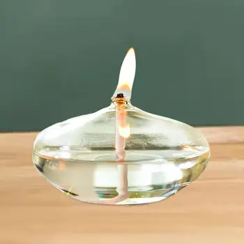  Свещник за свещи за стъклена лампа за многократна употреба, бездимна декоративна прозрачна модерна маслена свещ за маслена светлина за настолен домашен декор