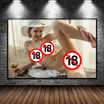 Секси дама голи момиче еротичен филм възрастен модел порно фото плакати и отпечатъци платно стена изкуство картини за дома хол декор
