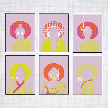 Серия Буда За доста плакати и отпечатъци Илюстрации Рисуване на платно Будистки практики Картини за стена Декорация на дома