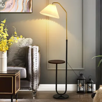 Скандинавска подова лампа Fabric модерен минималистичен рафт етаж лампа хол спалня масичка за кафе нощно легло проучване лампа