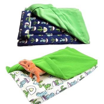 Спален чувал за влечуги с подвижна възглавница Фиксирано одеяло Удобен спален вагон за брадат драконов леопард Gecko Lizard