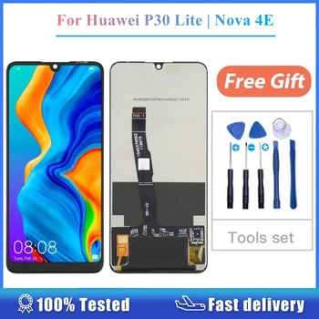 съвместим за Huawei P30 Lite Nova 4E MAR-LX1 AL01 LCD дисплей сензорен екран събрание смартфон резервна част
