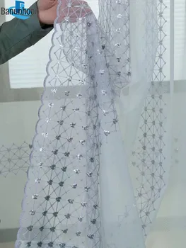 текстурирани пайети бродирани лилави тюл завеси за спалня хол драперия любов диамант дизайн отвесни прозорец