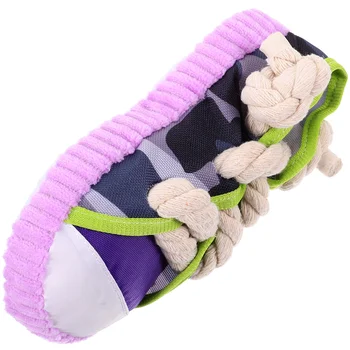 Чехли за домашни любимци играчки играчки маратонки вокализират обувка форма куче малък памук въже дъвчене