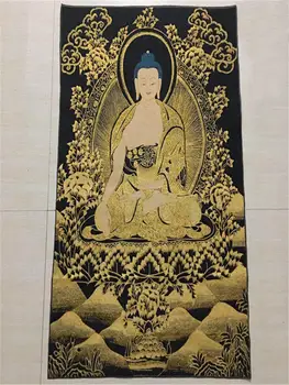 Шакямуни черно злато Tang семейство черно Tangka хол веранда декоративна живопис нов китайски Тибет