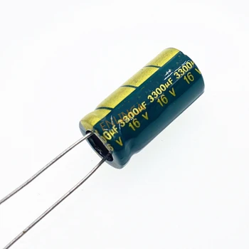  10pcs / партида 16v 3300uf високочестотен нисък импеданс висока честота нисък импеданс алуминиев електролитен кондензатор 3300uf 16v 20%