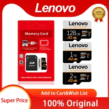 Lenovo 2TB карта с памет с висок капацитет 1TB 512GB 256GB Flash Micro TF SD карта 128GB преносима памет Cartao De Memoria за телефон