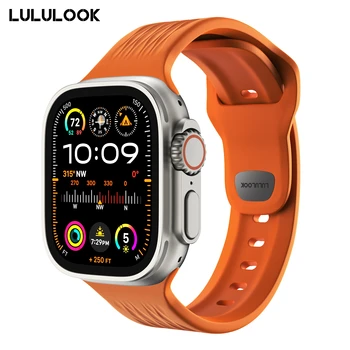 LULULOOK FKM Спортен часовник Band за Apple Watch Band 49/45/44/42mm водоустойчива лента за iWatch Series 9/8/Ultra 2/Ultra/7/6/SE/5/4