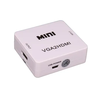 VGA към HDMI конвертор кутия 1080P мини VGA видео аудио адаптер за PC лаптоп HDTV проектор VGA2HDMI адаптер