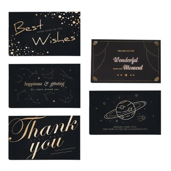 Y1UB 10 парчета/комплект релефни златни фолийни картички Поздравителни картички с плик визитки