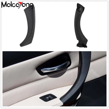 Лява дясна страна черна вътрешна външна врата панел дръжка дръпнете тапицерия капак за BMW E90 E91 3-Series 318 320 вътрешна дръжка на вратата + капак